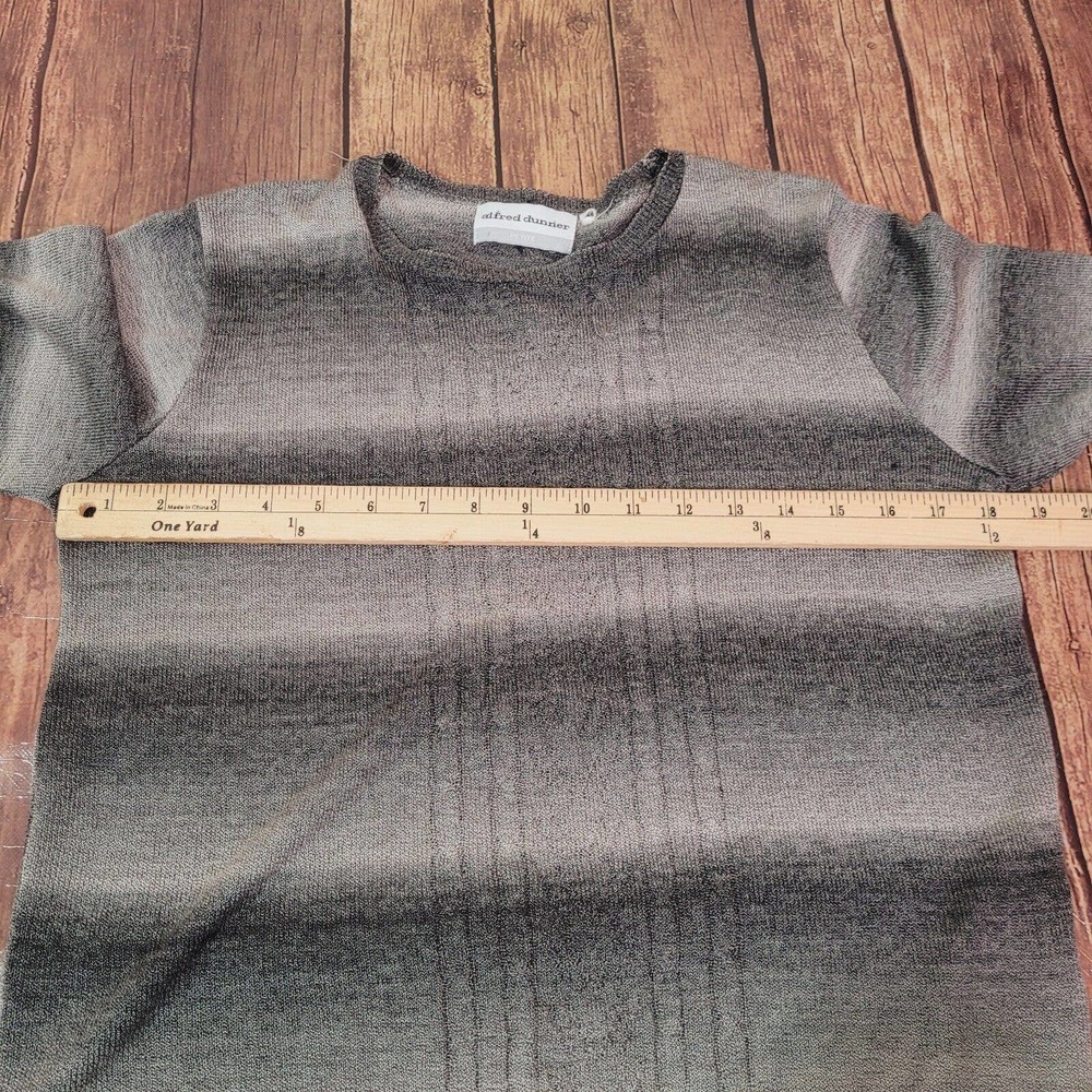 Alfred Dunner Womens Sweater Gray PS Petite Crew Neck Long Sleeve Ombre Striped - Picture 2 of 8